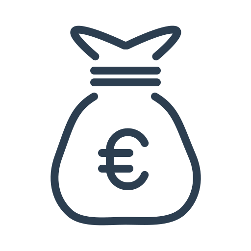 rahakott euro märgiga